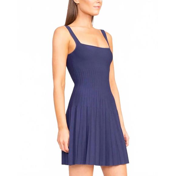 NEW STAUD ellison mini dress in navy - Picture 3 of 5